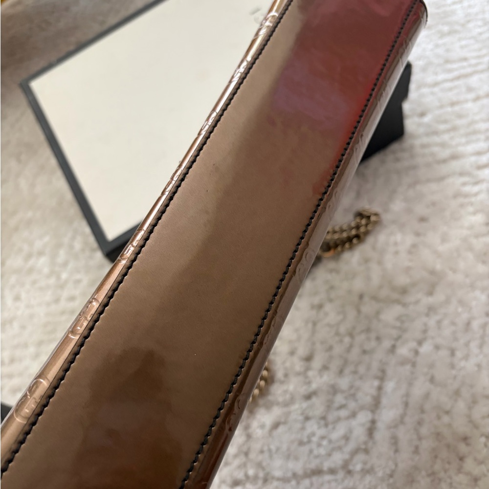 Gucci Metallic Bronze GG-Embossed Tassel Shoulder Bag - Picture 3 of 3
